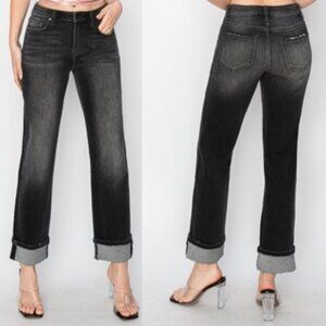 Risen High Rise Boyfriend Turn Up Cuff Jeans
